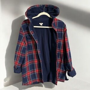 L.L. Bean Red and Blue Plaid Hoodie